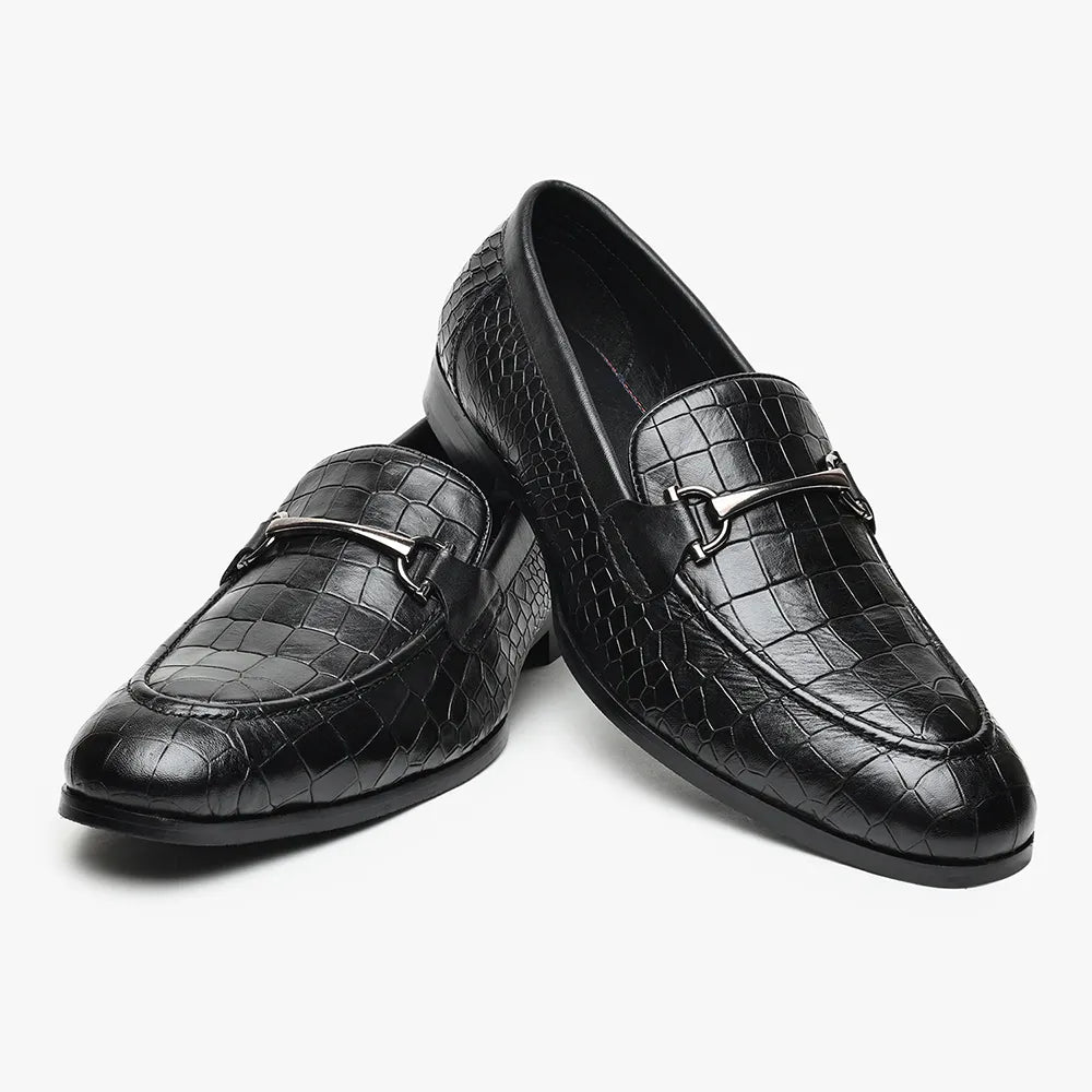 Lofos Elite Croc Loafers for Men - Classic Black