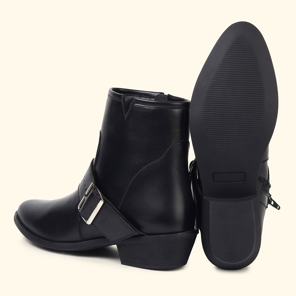 Side buckle Suede Ankle Boots for Women