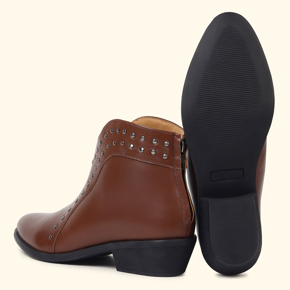 Stellar Rivets Ankle Length Boots for Women