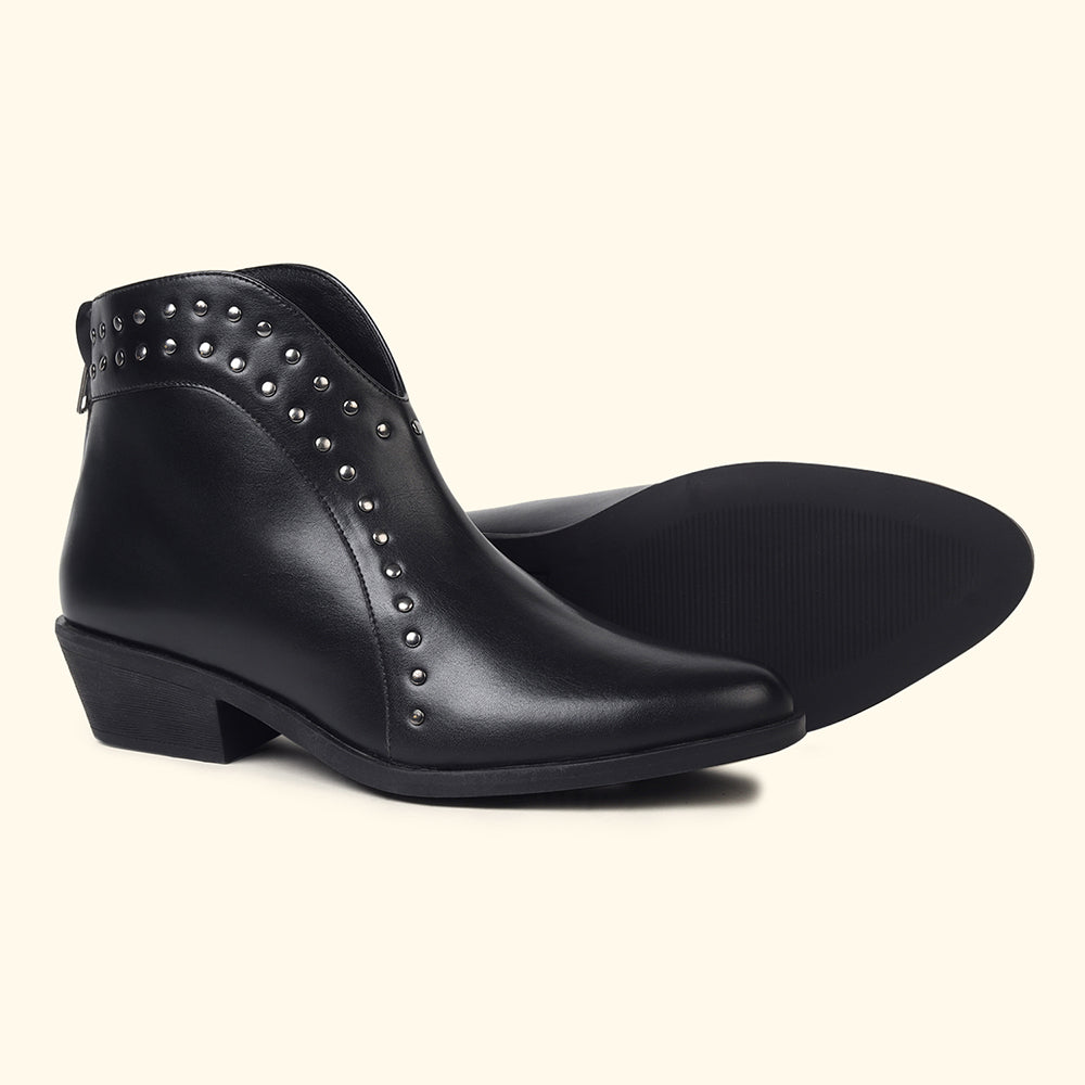 Stellar Rivets Ankle Length Boots for Women