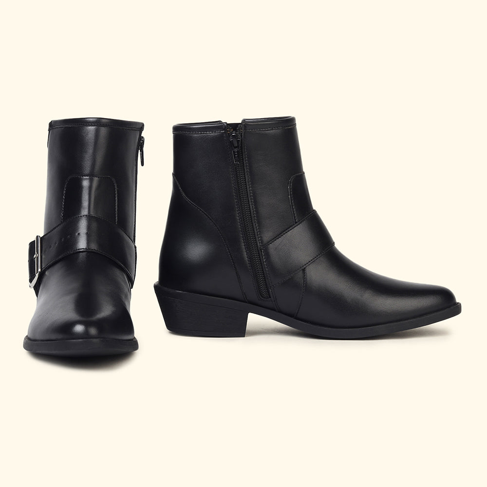 Side buckle Suede Ankle Boots for Women