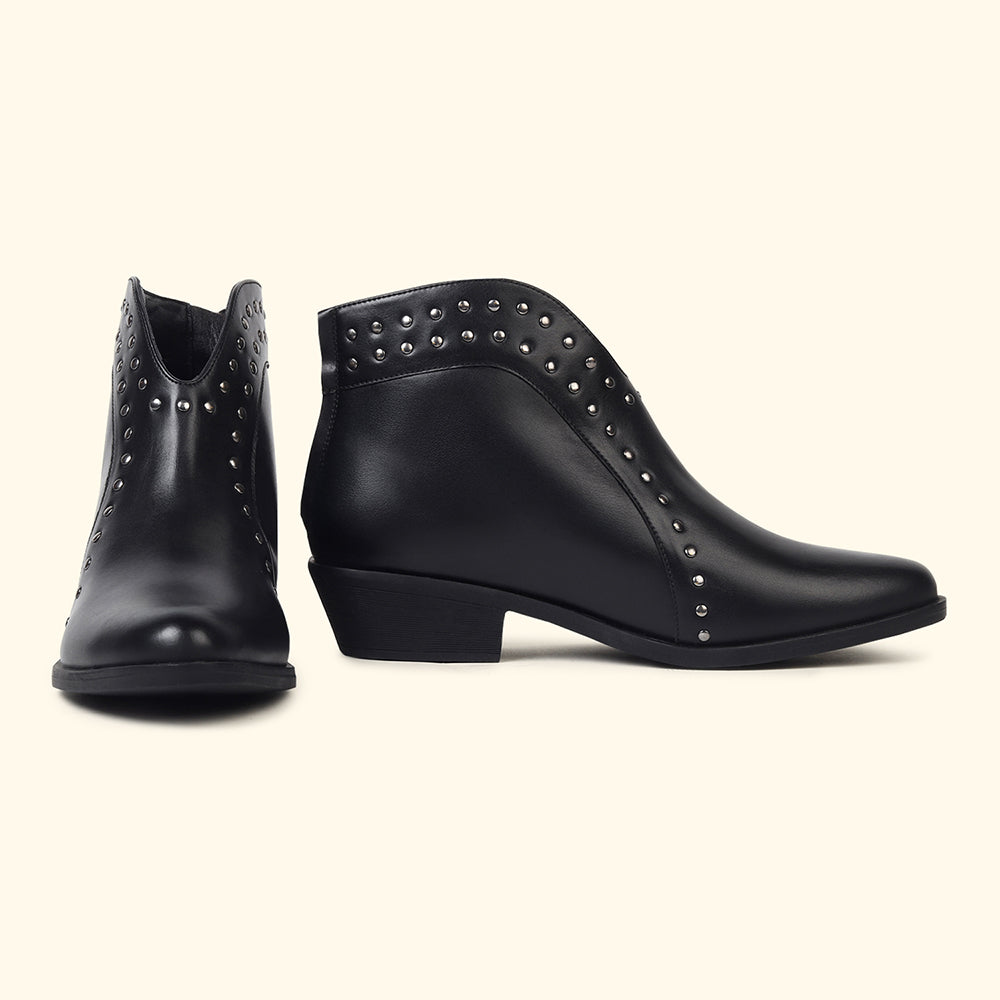 Stellar Rivets Ankle Length Boots for Women