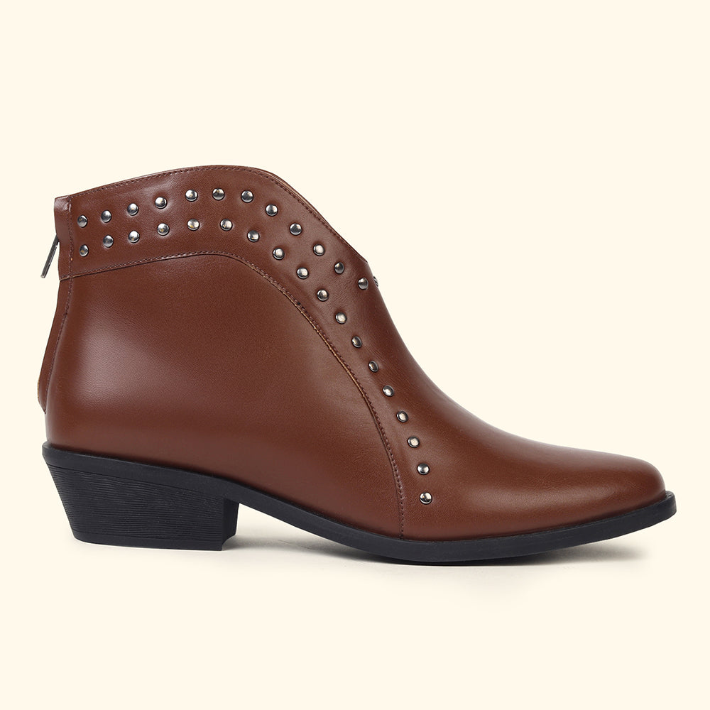 Stellar Rivets Ankle Length Boots for Women