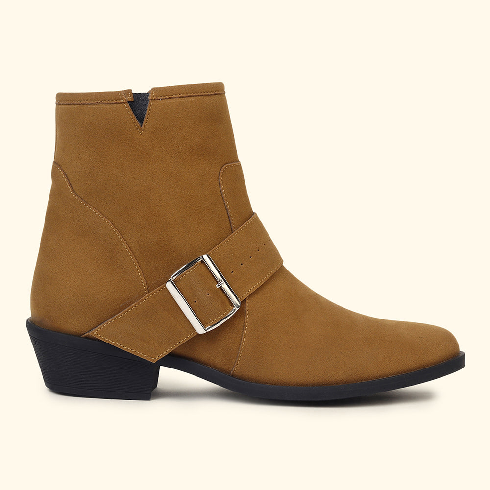 Side buckle Suede Ankle Boots for Women
