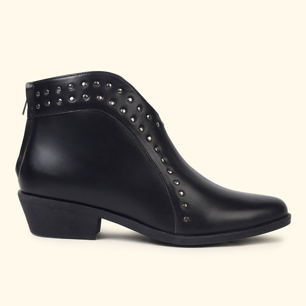 Stellar Rivets Ankle Length Boots for Women
