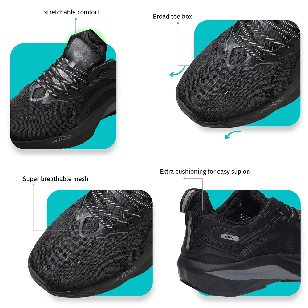 PitStop 1100 Sports Shoes for Men - Deep Sea Black