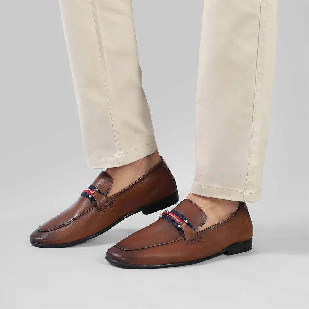 DualTone Wing Loafers for Men - Brown