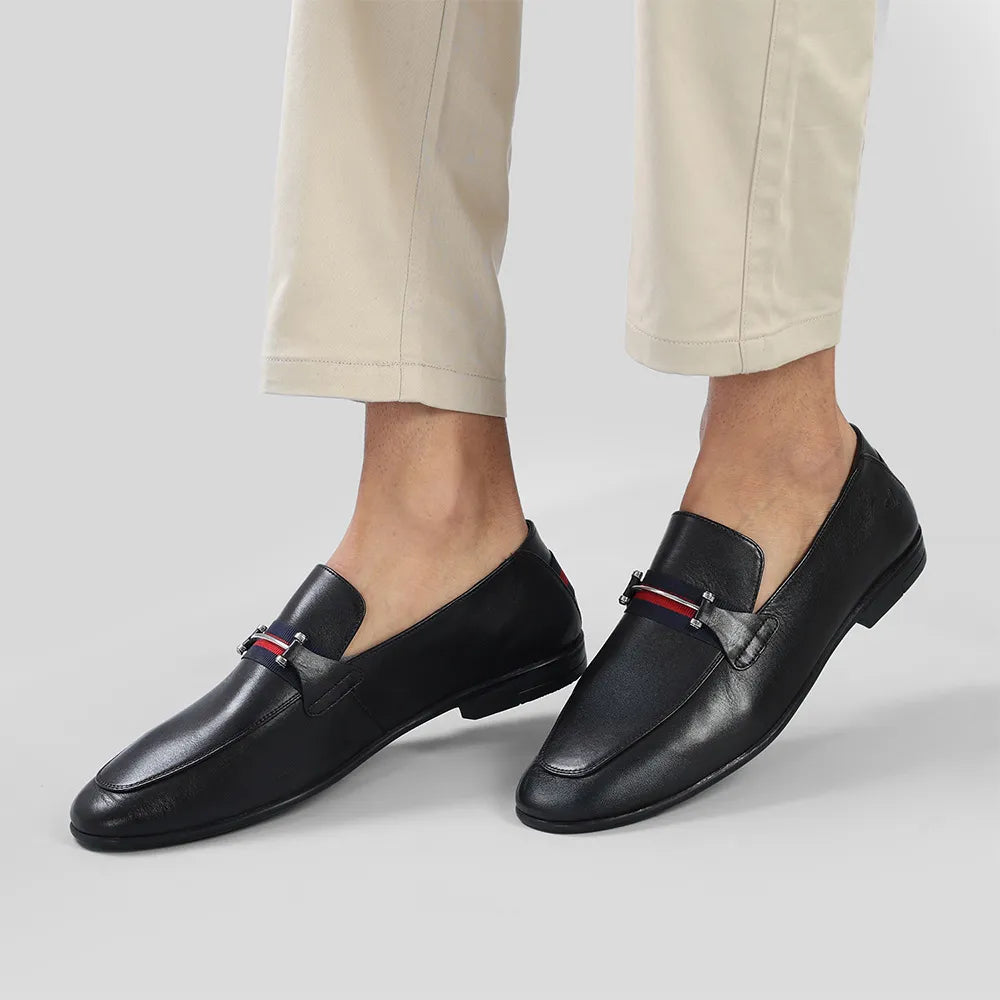 DualTone Wing Loafers for Men - Classic Black