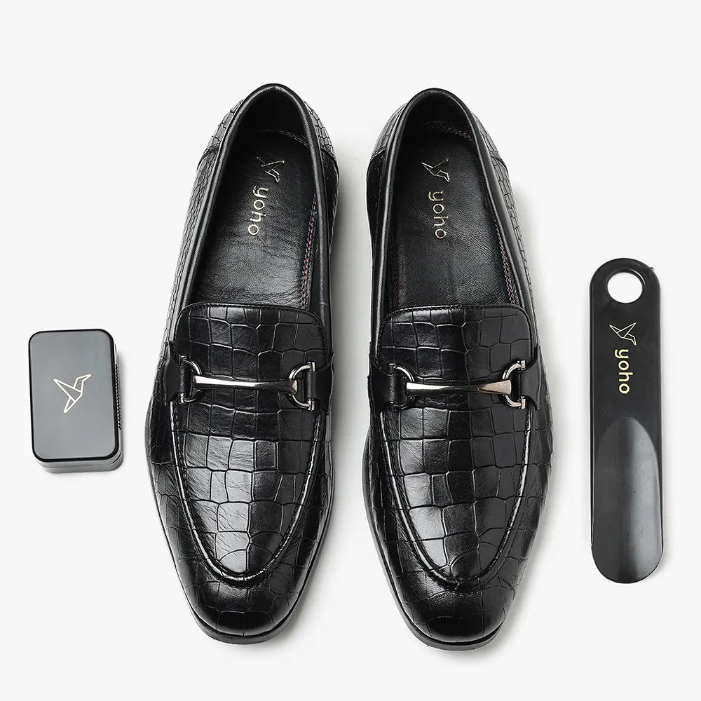 Lofos Elite Croc Loafers for Men - Classic Black