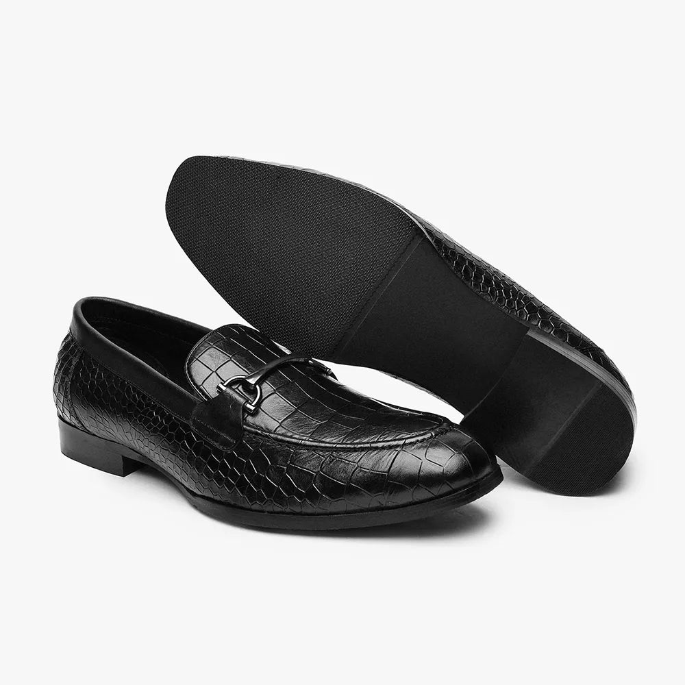 Lofos Elite Croc Loafers for Men - Classic Black
