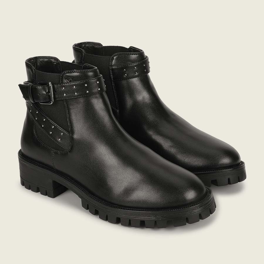 High Ankle Knotted Dots Boots for Women