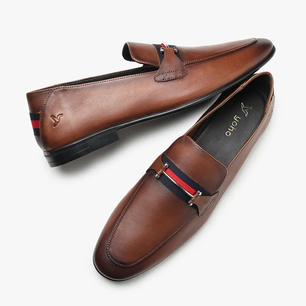 DualTone Wing Loafers for Men - Brown