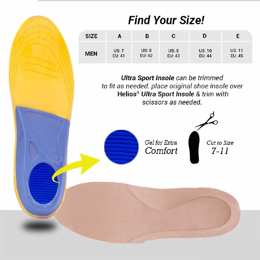 Ultra Sport Insole For Men - Size 7-11 (Trim to Fit)