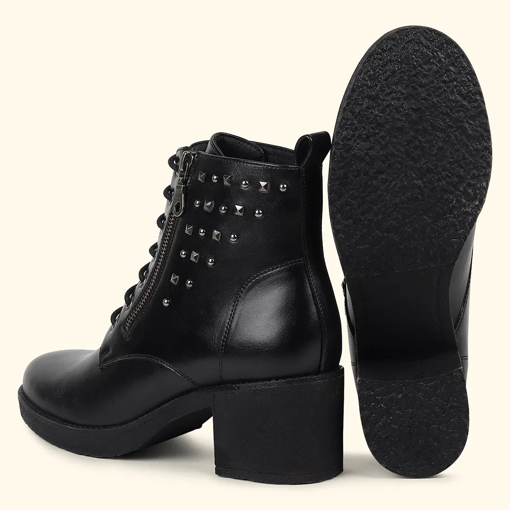 Slays Studded Combat  Ankle Boots for Women