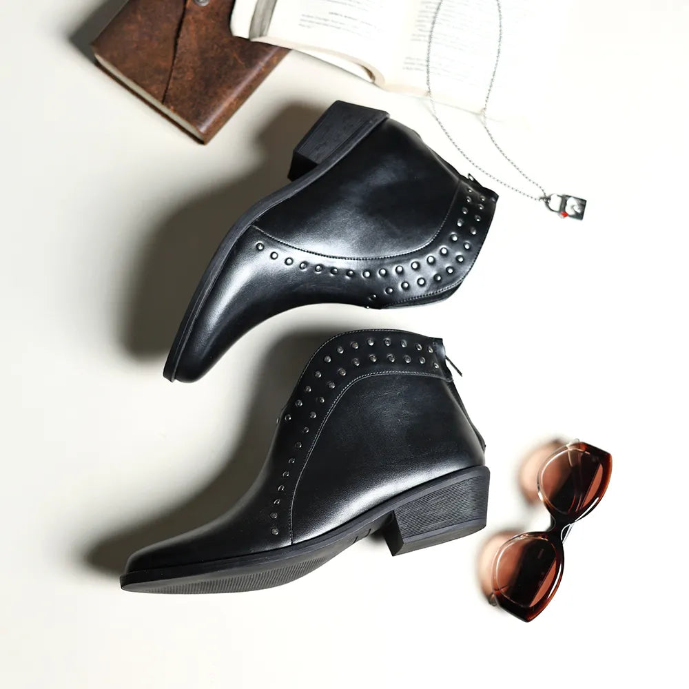 Stellar Rivets Ankle Length Boots for Women