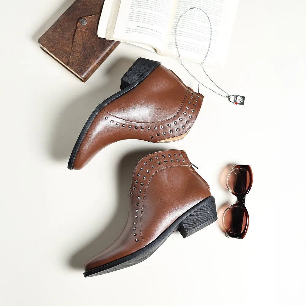 Stellar Rivets Ankle Length Boots for Women