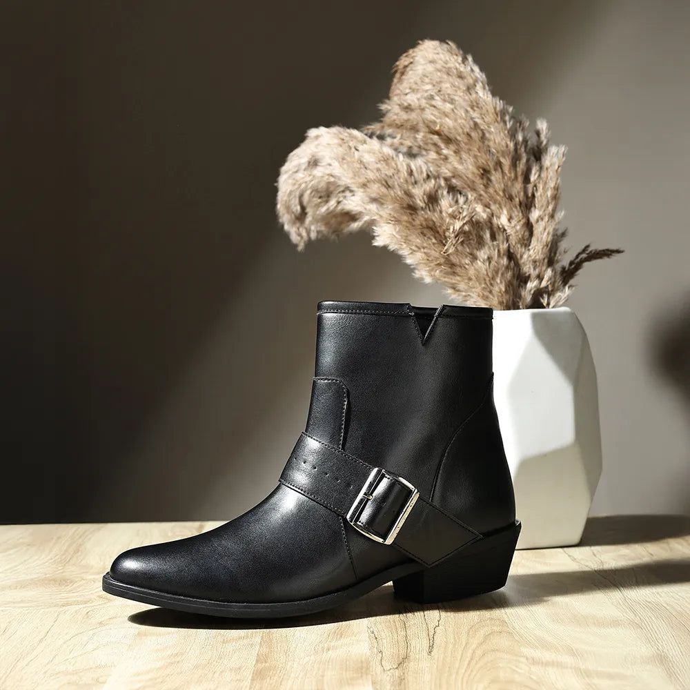 Side buckle Suede Ankle Boots for Women