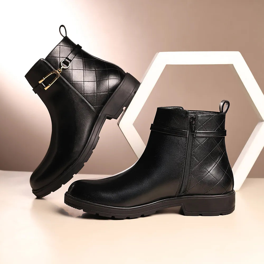 Midnight OG_Collar Crest Ankle Boots for Women