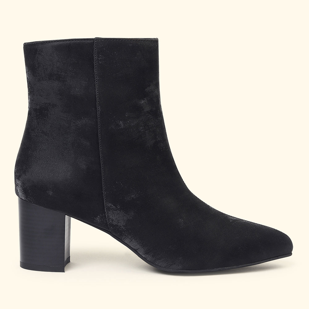 Midnight Velvet Ankle Length Boots for Women