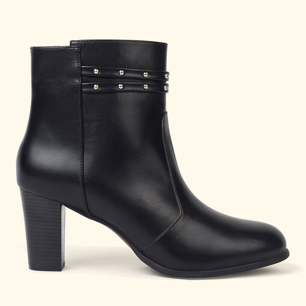 Stellar Metal Studs Ankle Length Boots for Women