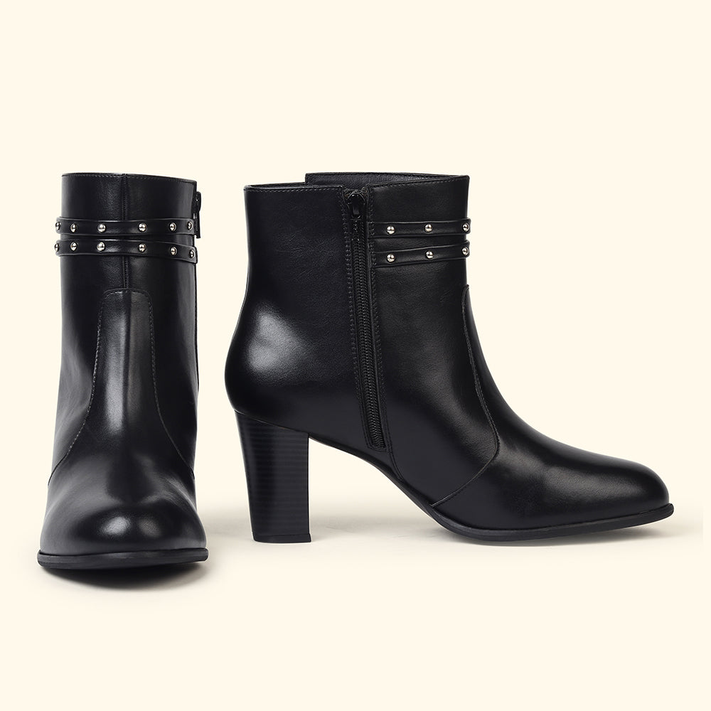 Stellar Metal Studs Ankle Length Boots for Women