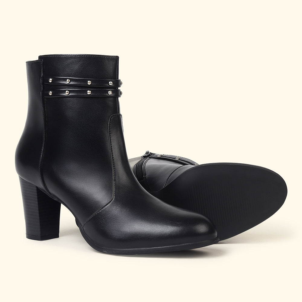 Stellar Metal Studs Ankle Length Boots for Women