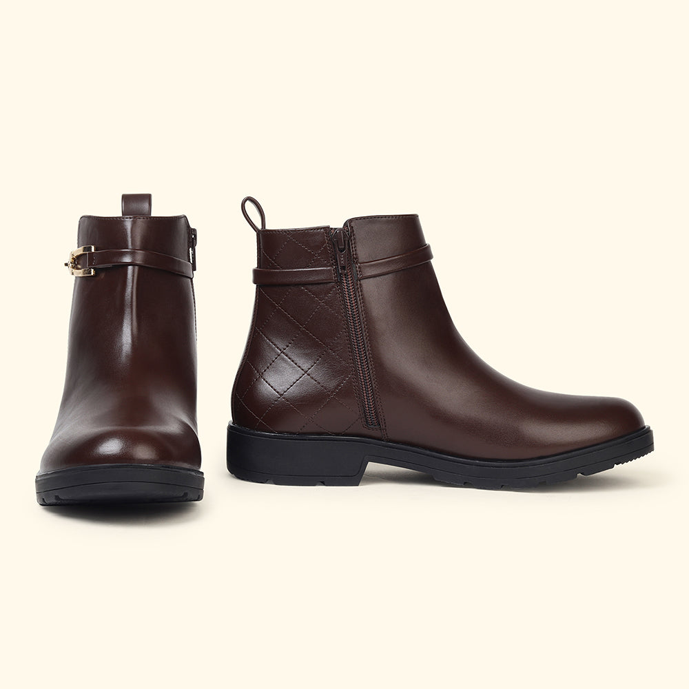 Midnight OG_Collar Crest Ankle Boots for Women