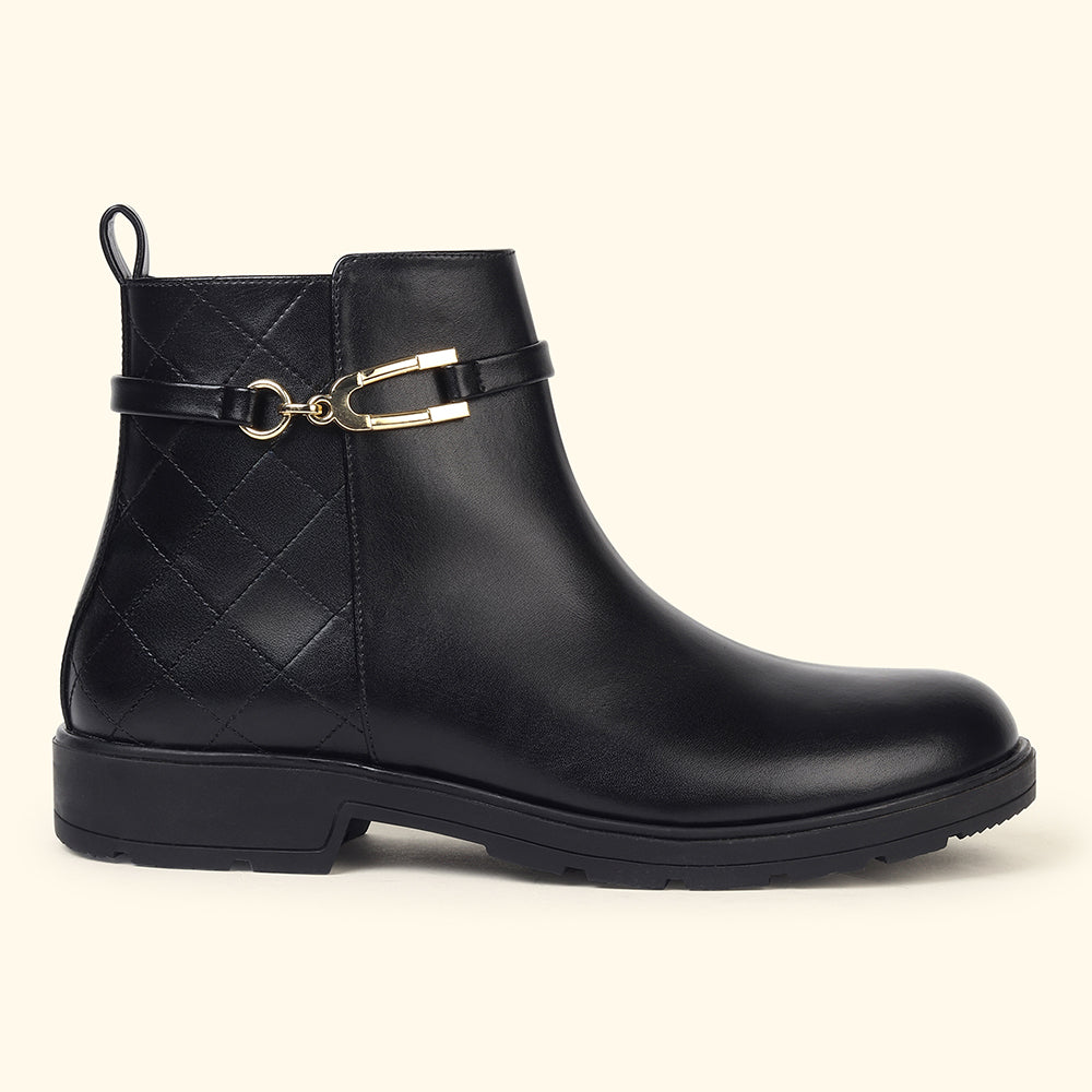 Midnight OG_Collar Crest Ankle Boots for Women