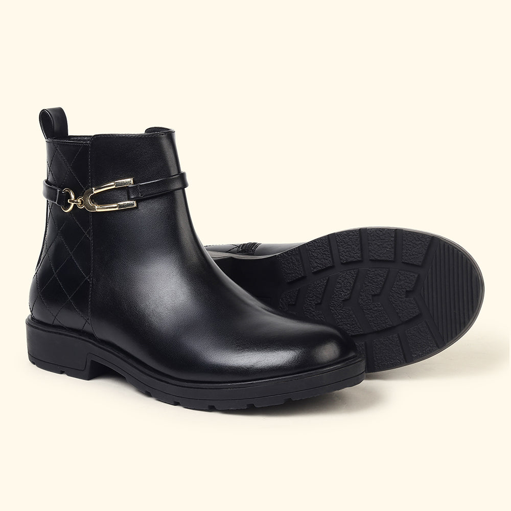 Midnight OG_Collar Crest Ankle Boots for Women
