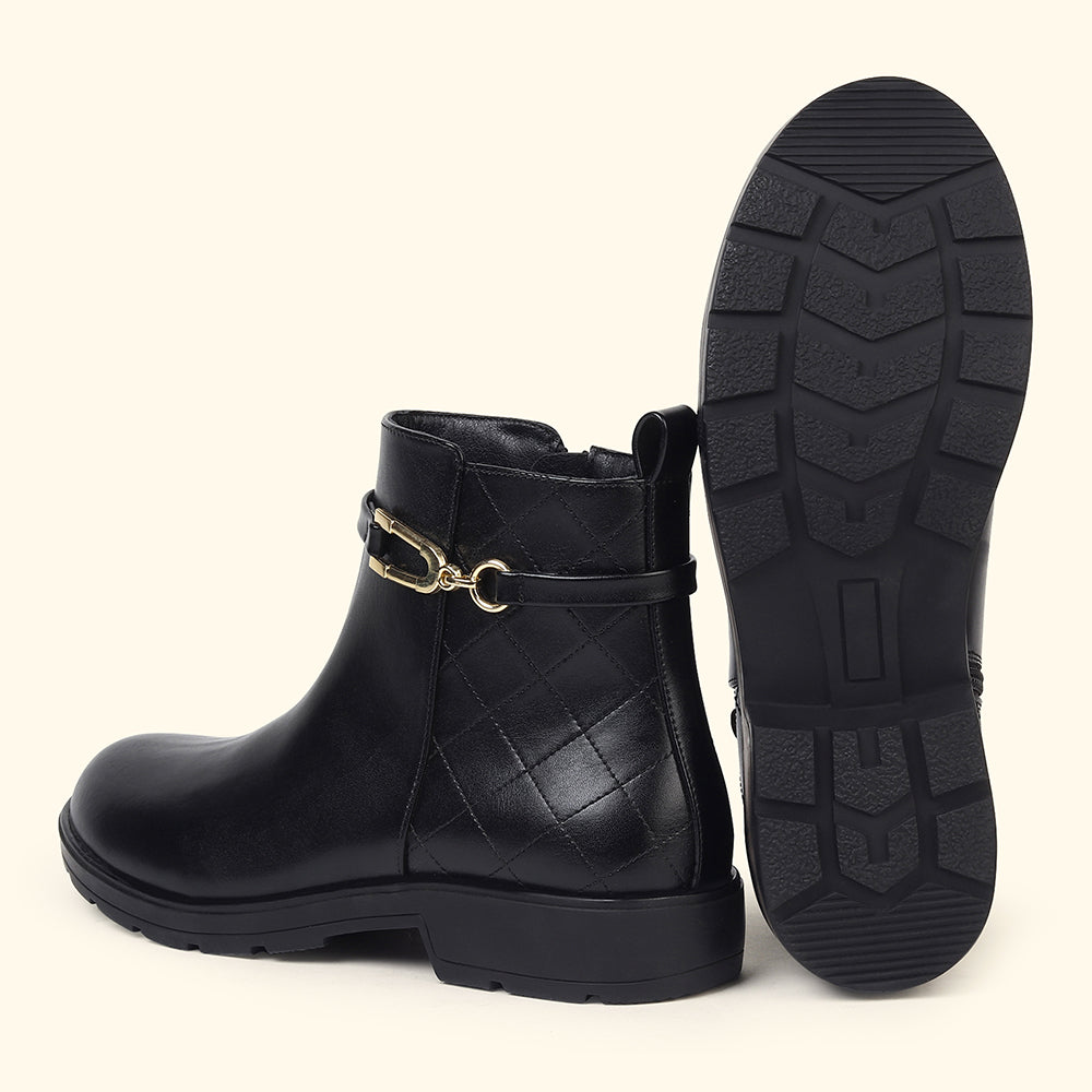 Midnight OG_Collar Crest Ankle Boots for Women
