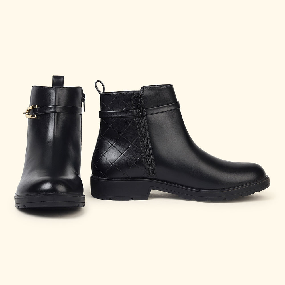 Midnight OG_Collar Crest Ankle Boots for Women