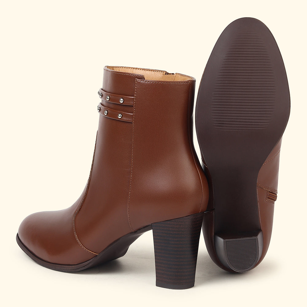 Stellar Metal Studs Ankle Length Boots for Women
